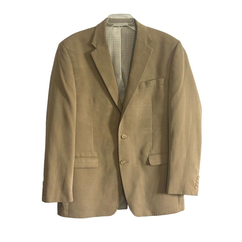 Lauren Ralph Lauren Men's Solid Beige Single Breasted Blazer Jacket Size 42L